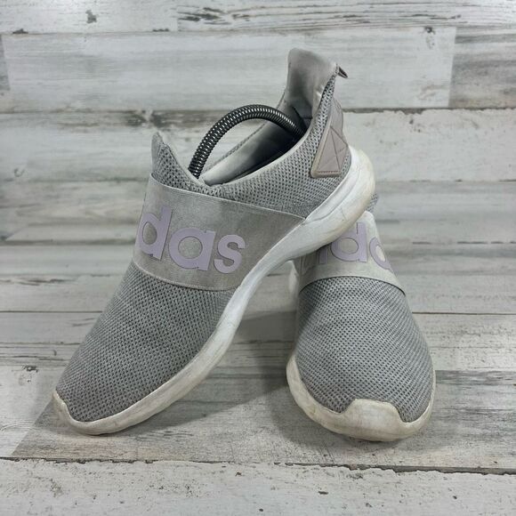 Adidas Women's Running Sneaker Shoes Lite Racer Slip On Gray Silver‎ Size 10 - Picture 5 of 8